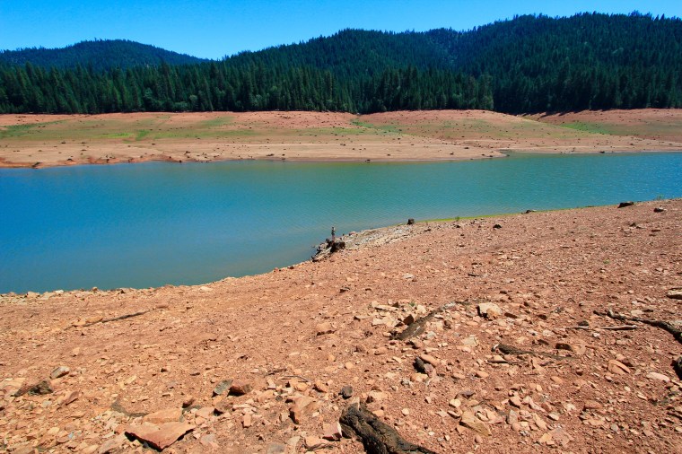 Jack and I walking along the bottom of the lake